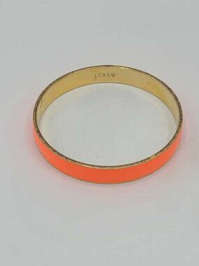 J Crew Thin Gold Tone Orange Enamel Bangle NWOT